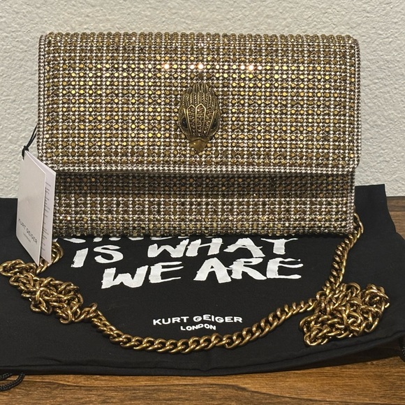 Kurt Geiger Gold Tone Clutch with Chain - Picture 2 of 12